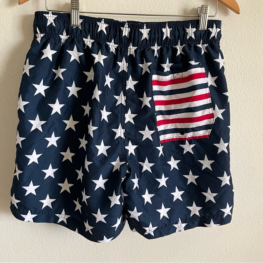 4th of July Navy and White Stars & Stripes Swim Shorts Trunks